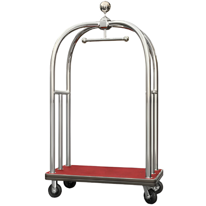 Birdcage suitcase trolley - Chrome/red