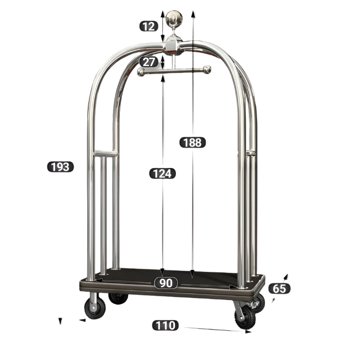 Birdcage kuffertvogn - Krom/Sort