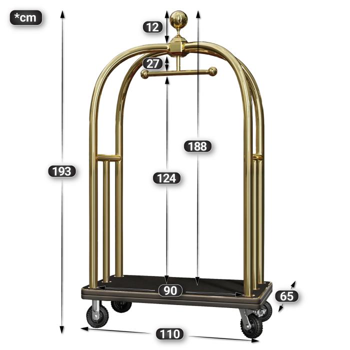Birdcage suitcase trolley - Brass/black