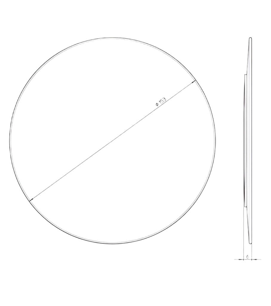 Stick-on round makeup mirror Ø153 mm